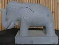 Standing elephant made of Riverstone about 45cm length 